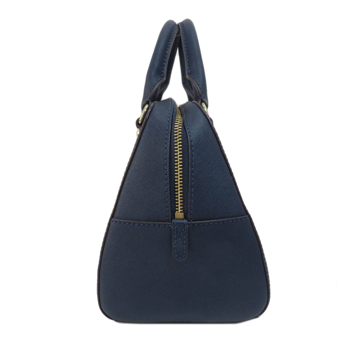 MICHAEL KORS Handbag leather Navy 2WAY Women Used Authentic