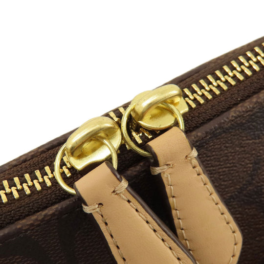 COACH Tote Bag F28366 PVC Brown Signature 2WAY Women Used Authentic