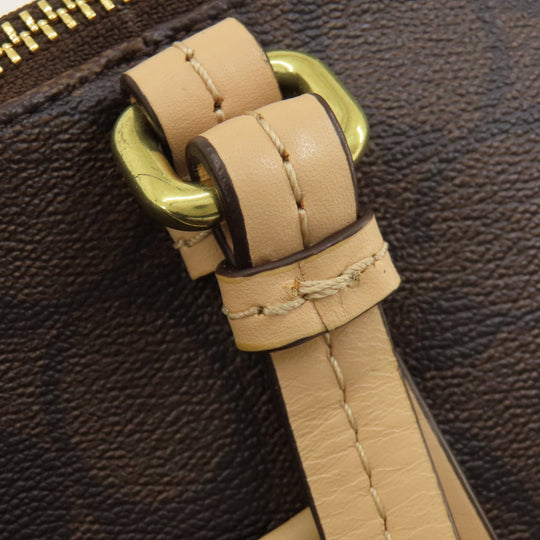 COACH Tote Bag F28366 PVC Brown Signature 2WAY Women Used Authentic