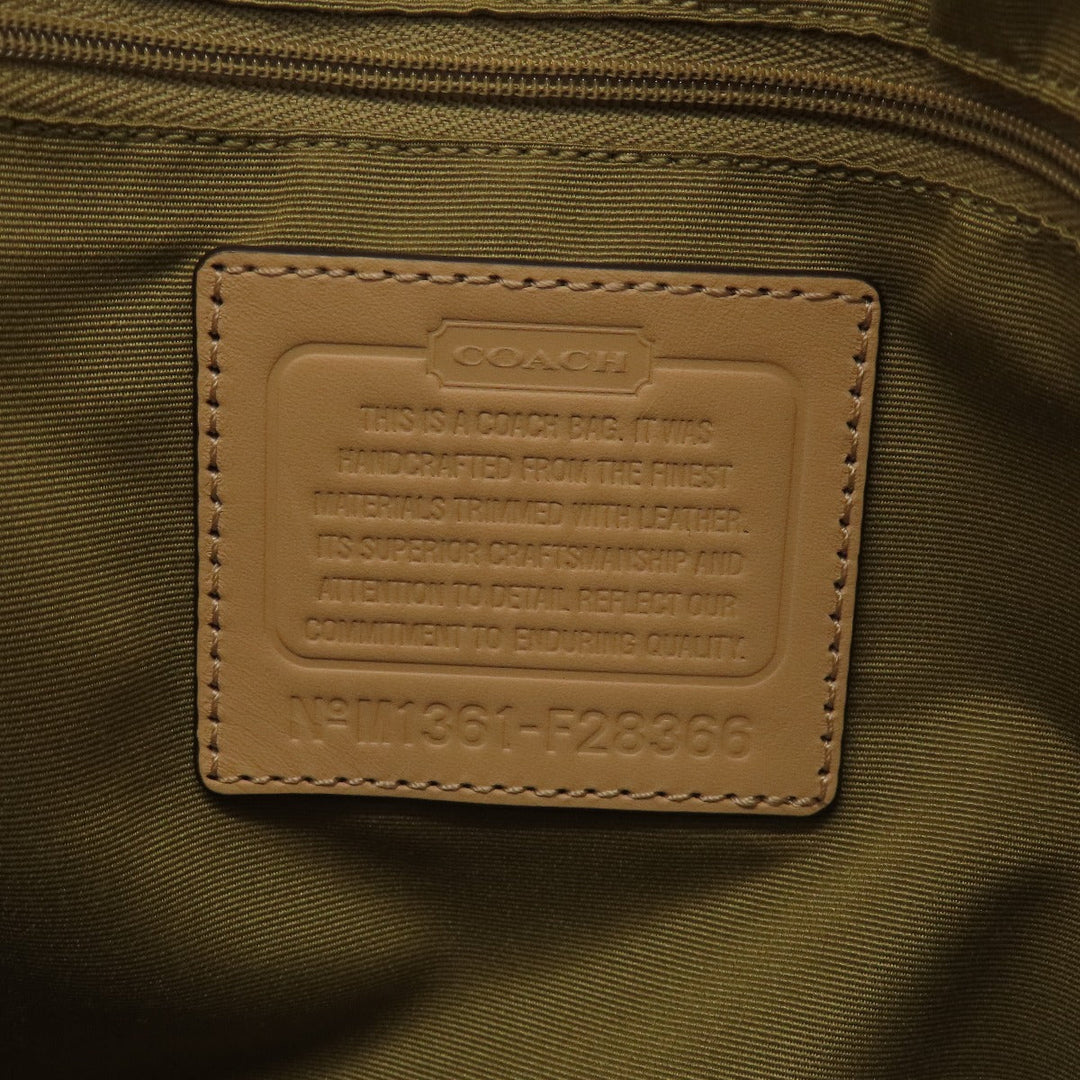 COACH Tote Bag F28366 PVC Brown Signature 2WAY Women Used Authentic