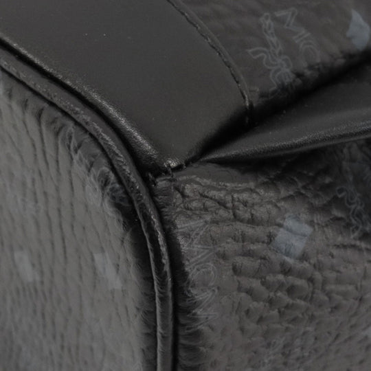 MCM Backpack PVC black logo Women Used Authentic