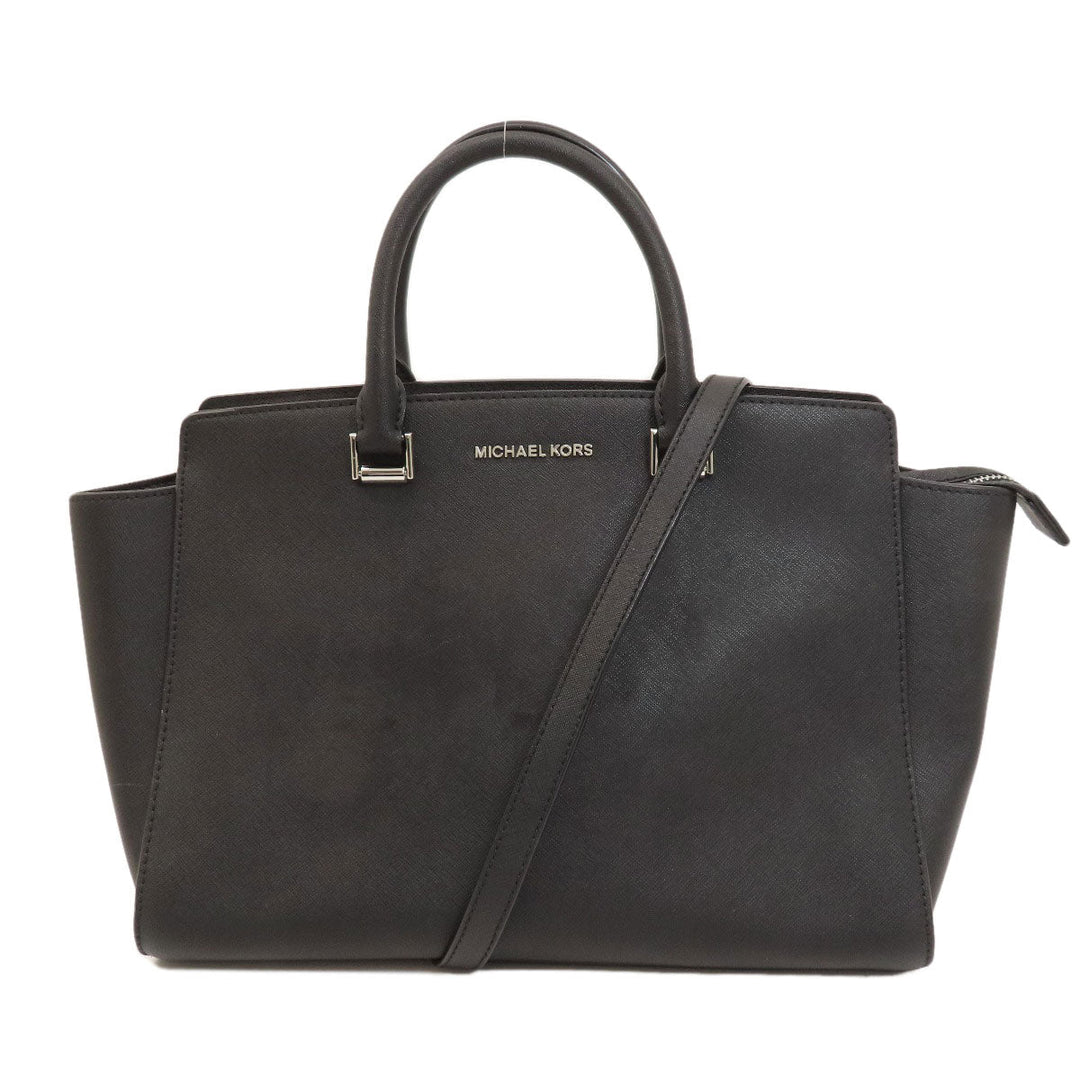 MICHAEL KORS Handbag leather black 2WAY Women Used Authentic
