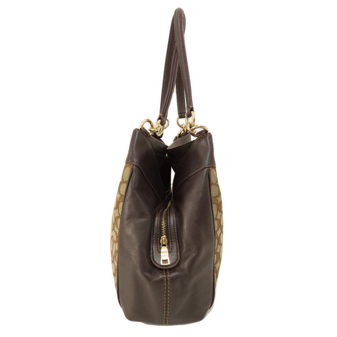 COACH Tote Bag F57612 canvas Brown Signature