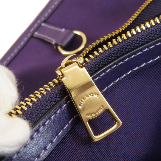 COACH Tote Bag F57842 PVC Brown Signature Women Used Authentic