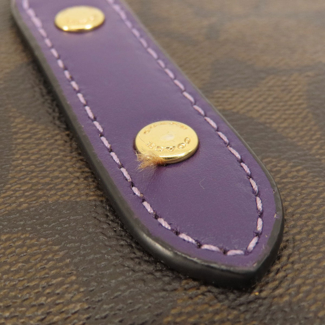 COACH Tote Bag F57842 PVC Brown Signature Women Used Authentic