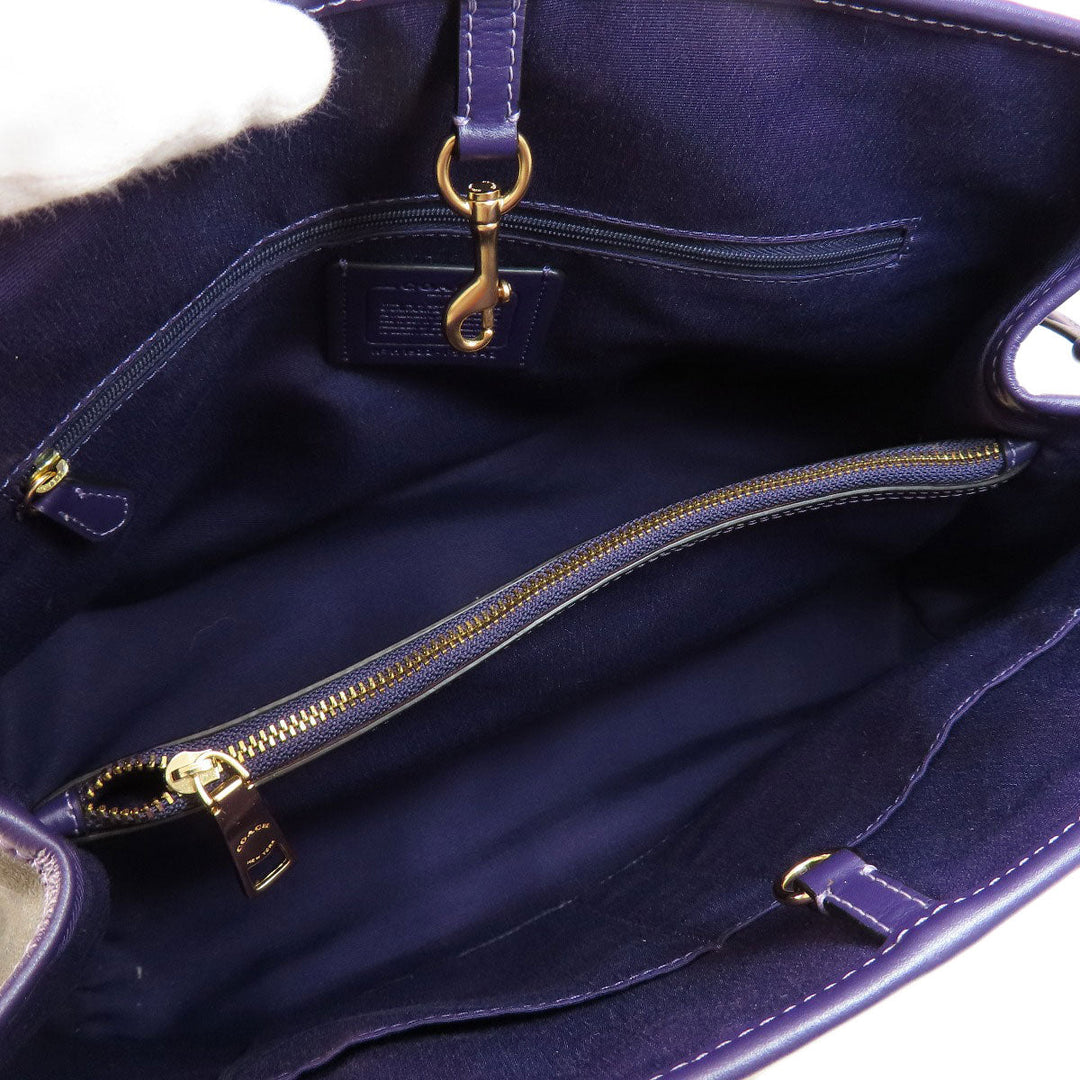 COACH Tote Bag F57842 PVC Brown Signature Women Used Authentic