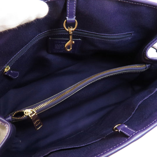 COACH Tote Bag F57842 PVC Brown Signature Women Used Authentic