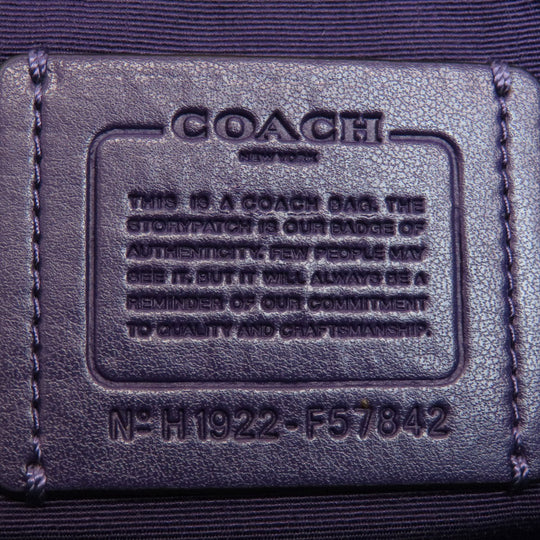 COACH Tote Bag F57842 PVC Brown Signature Women Used Authentic