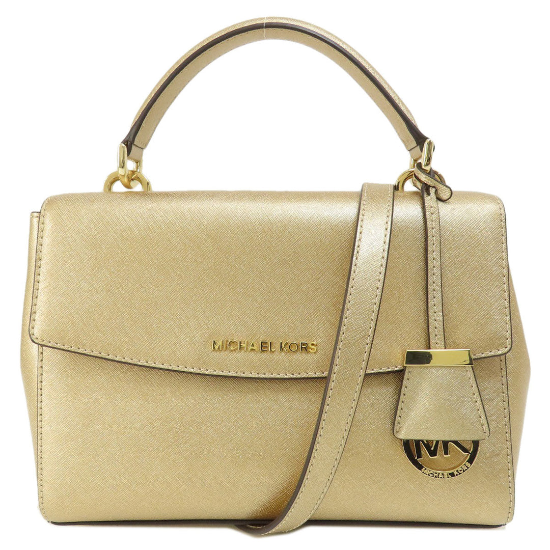 MICHAEL KORS Handbag PVC gold logo 2WAY Women Used Authentic