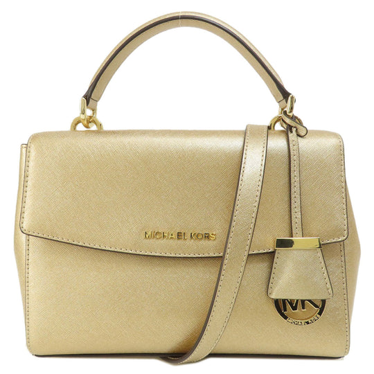 MICHAEL KORS Handbag PVC gold logo 2WAY Women Used Authentic