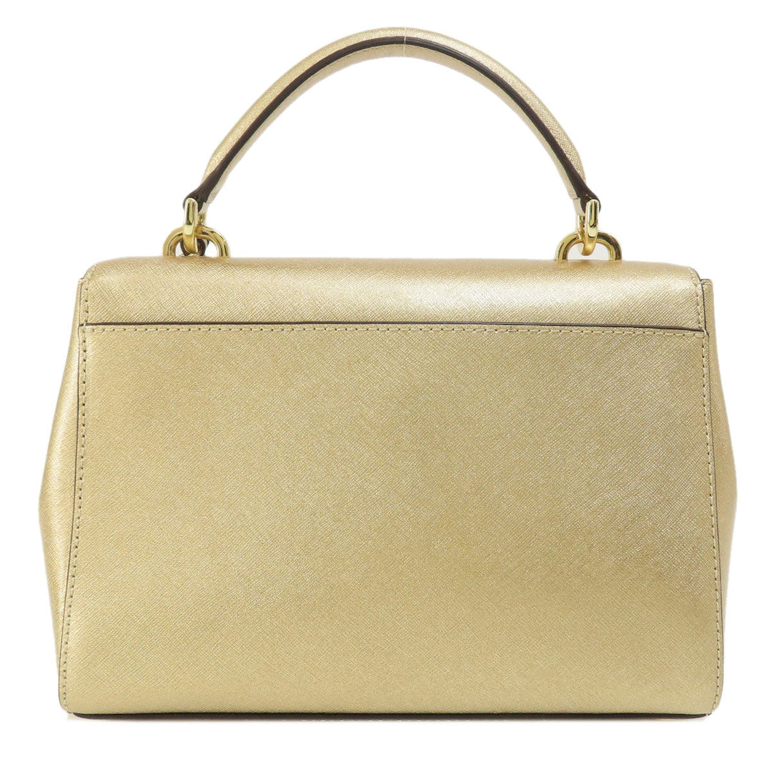 MICHAEL KORS Handbag PVC gold logo 2WAY Women Used Authentic