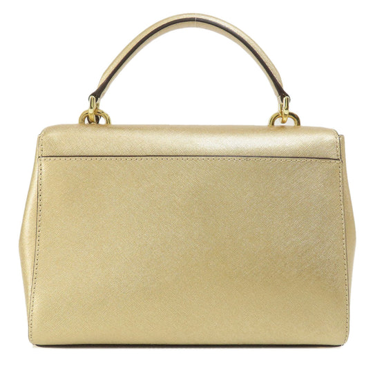 MICHAEL KORS Handbag PVC gold logo 2WAY Women Used Authentic