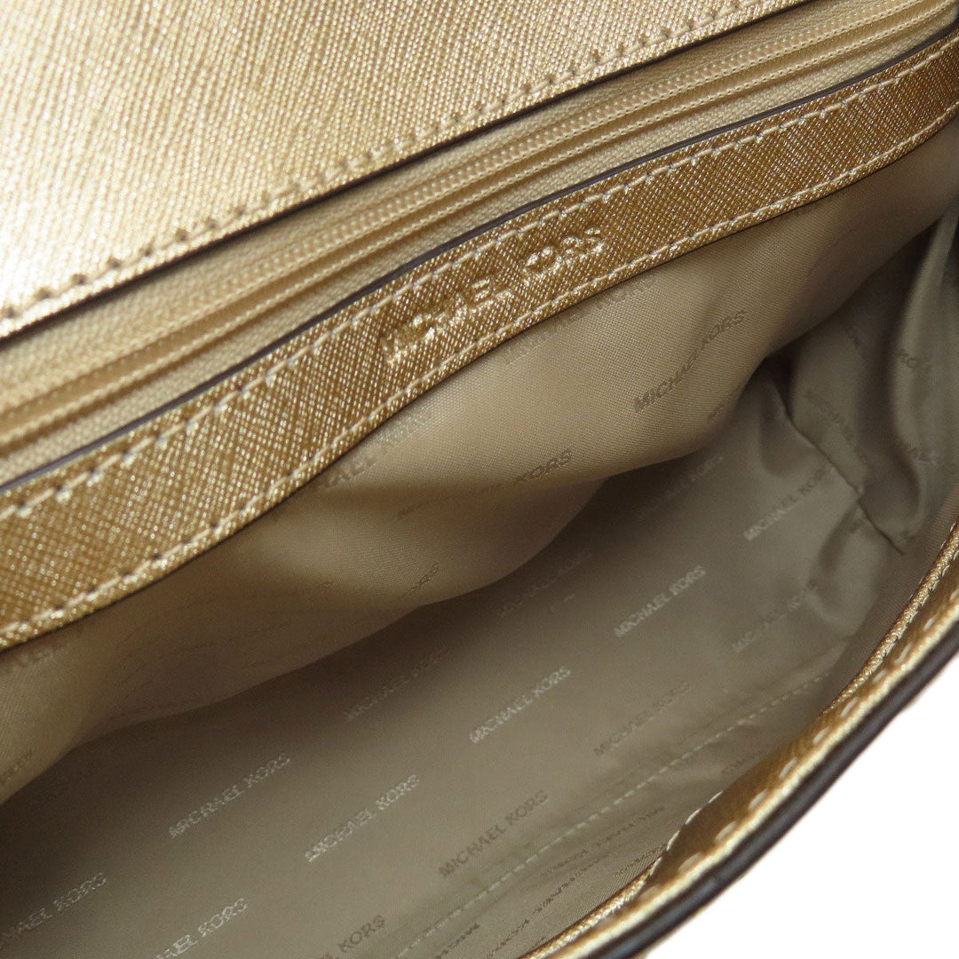 MICHAEL KORS Handbag PVC gold logo 2WAY Women Used Authentic