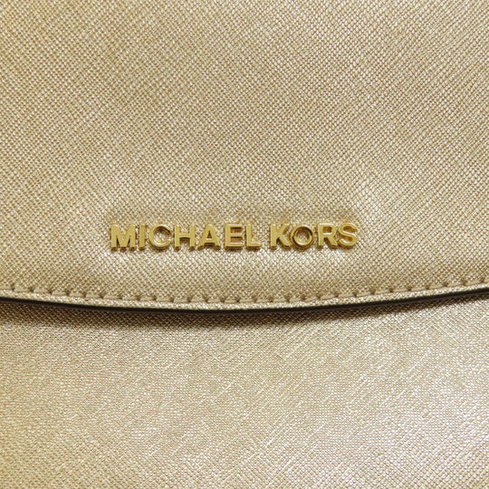 MICHAEL KORS Handbag PVC gold logo 2WAY Women Used Authentic