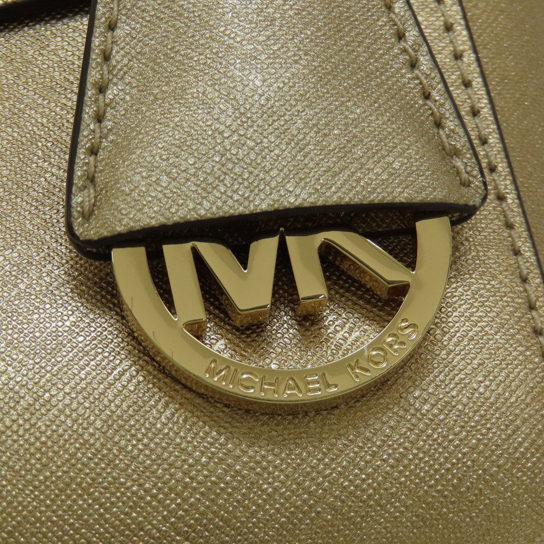 MICHAEL KORS Handbag PVC gold logo 2WAY Women Used Authentic