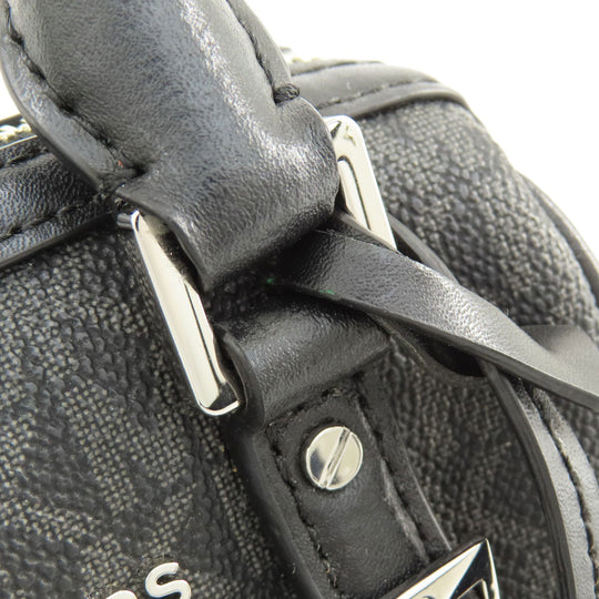 MICHAEL KORS Handbag PVC black MK Signature 2WAY Women Used Authentic