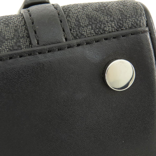 MICHAEL KORS Handbag PVC black MK Signature 2WAY Women Used Authentic