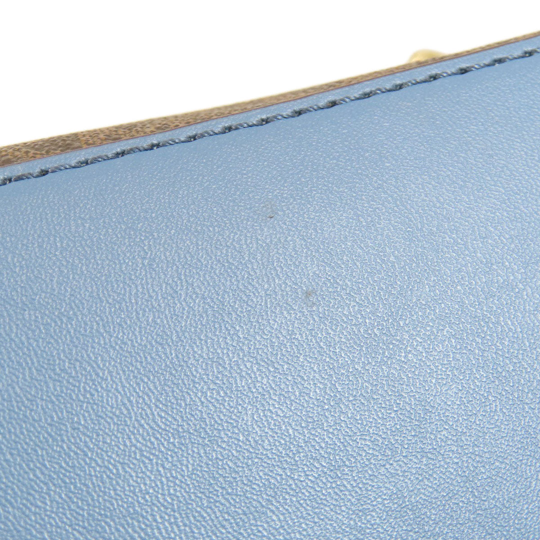 MICHAEL KORS Backpack Leather, Coated Canvas Brown MK signature Women Used Authentic