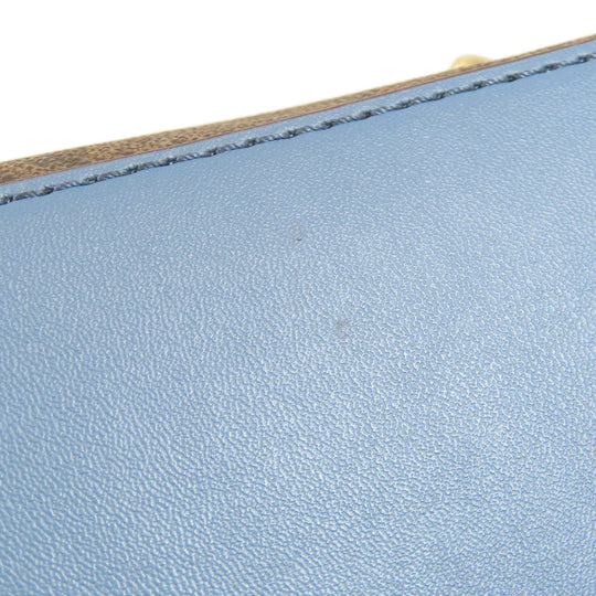 MICHAEL KORS Backpack Leather, Coated Canvas Brown MK signature Women Used Authentic