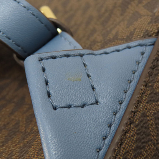 MICHAEL KORS Backpack Leather, Coated Canvas Brown MK signature Women Used Authentic