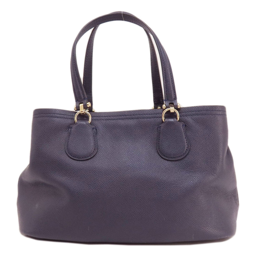 COACH Handbag 34563 leather purple logoMetal 2WAY Women Used Authentic