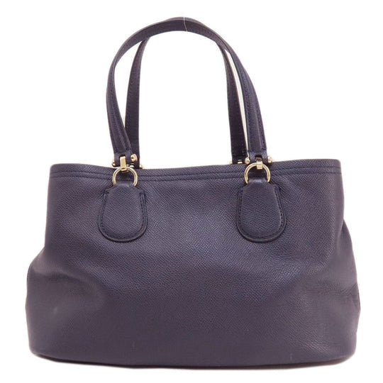 COACH Handbag 34563 leather purple logoMetal 2WAY Women Used Authentic