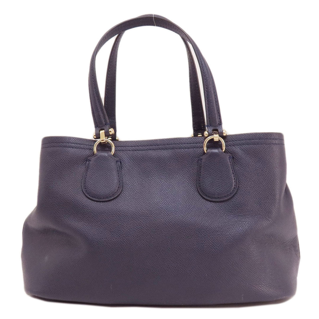 COACH Handbag 34563 leather purple logoMetal 2WAY Women Used Authentic
