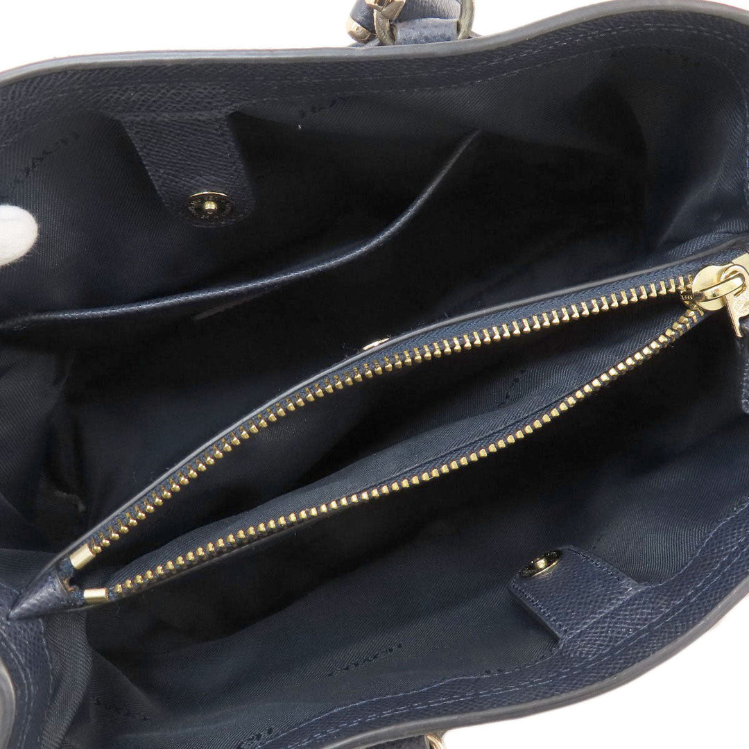 COACH Handbag 34563 leather purple logoMetal 2WAY Women Used Authentic