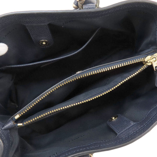 COACH Handbag 34563 leather purple logoMetal 2WAY Women Used Authentic