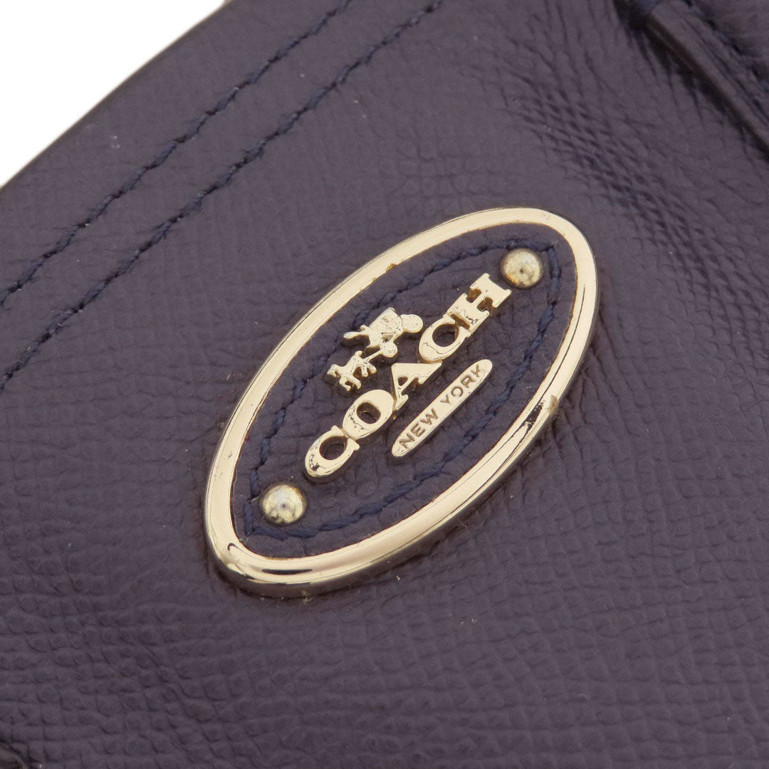 COACH Handbag 34563 leather purple logoMetal 2WAY Women Used Authentic