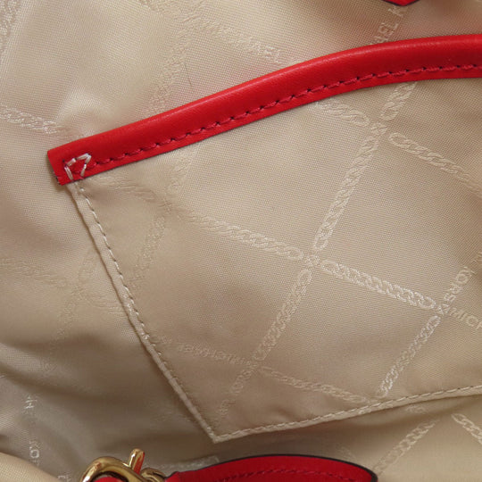 MICHAEL KORS Tote Bag leather Red logoMetal 2WAY Women Used Authentic