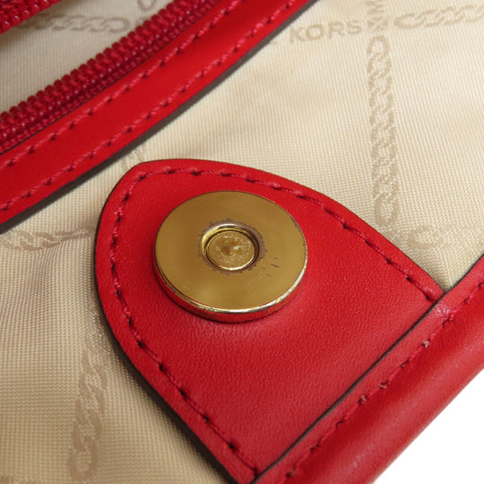 MICHAEL KORS Tote Bag leather Red logoMetal 2WAY Women Used Authentic