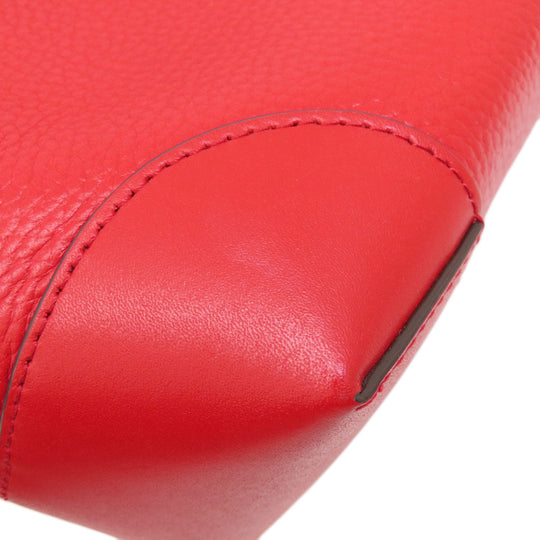 MICHAEL KORS Tote Bag leather Red logoMetal 2WAY Women Used Authentic