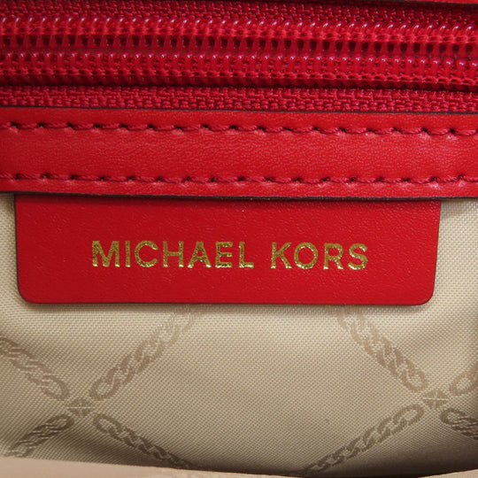 MICHAEL KORS Tote Bag leather Red logoMetal 2WAY Women Used Authentic