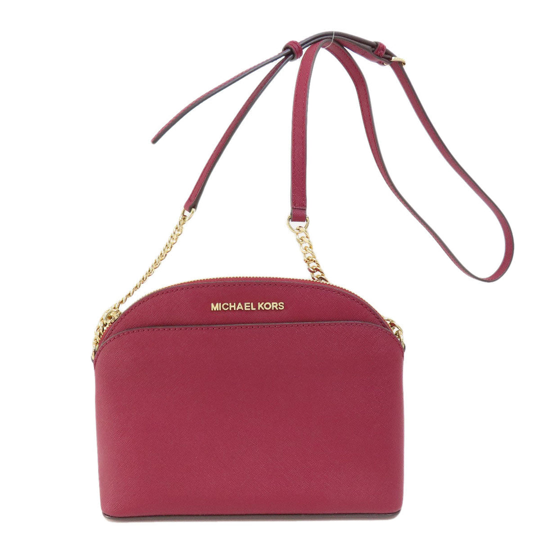 MICHAEL KORS Shoulder Bag leather Red logo Women Used Authentic