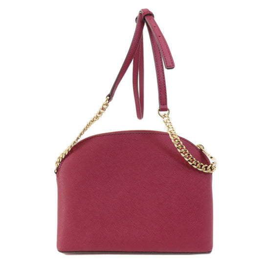 MICHAEL KORS Shoulder Bag leather Red logo Women Used Authentic