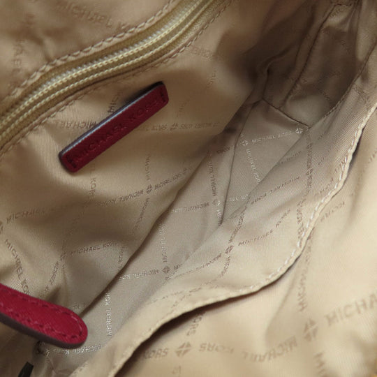 MICHAEL KORS Shoulder Bag leather Red logo Women Used Authentic