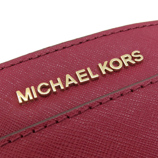 MICHAEL KORS Shoulder Bag leather Red logo Women Used Authentic