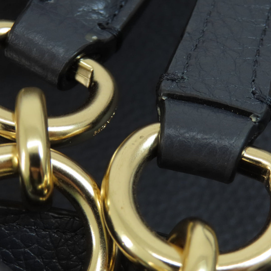 COACH Tote Bag F28997 leather Navy logo Women Used Authentic