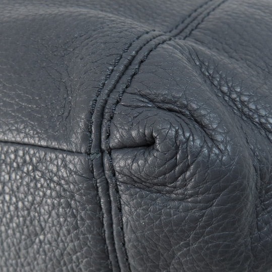 COACH Tote Bag F28997 leather Navy logo Women Used Authentic