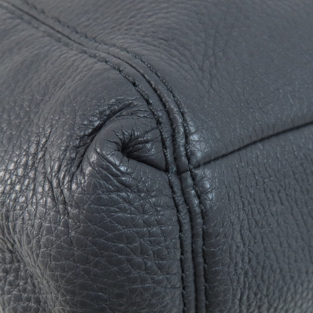 COACH Tote Bag F28997 leather Navy logo Women Used Authentic