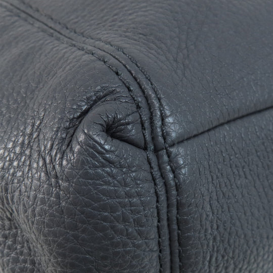 COACH Tote Bag F28997 leather Navy logo Women Used Authentic