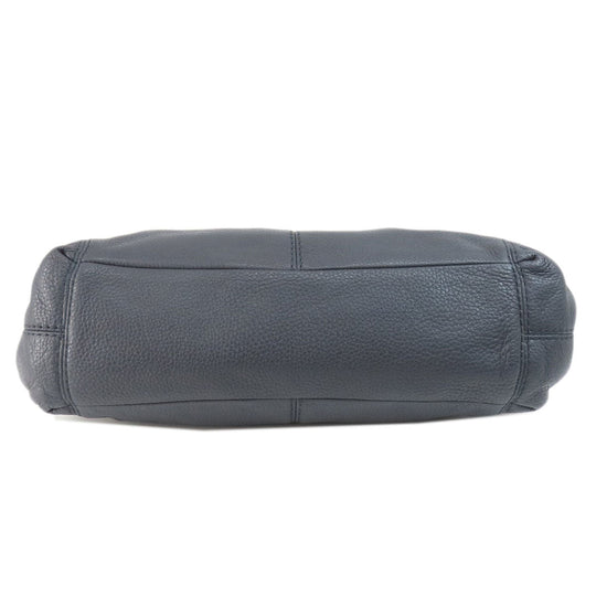 COACH Tote Bag F28997 leather Navy logo Women Used Authentic