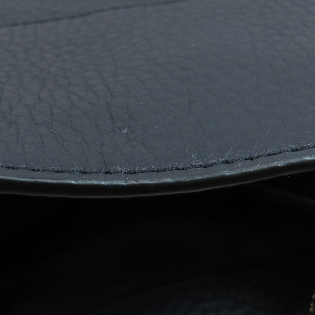 COACH Tote Bag F28997 leather Navy logo Women Used Authentic