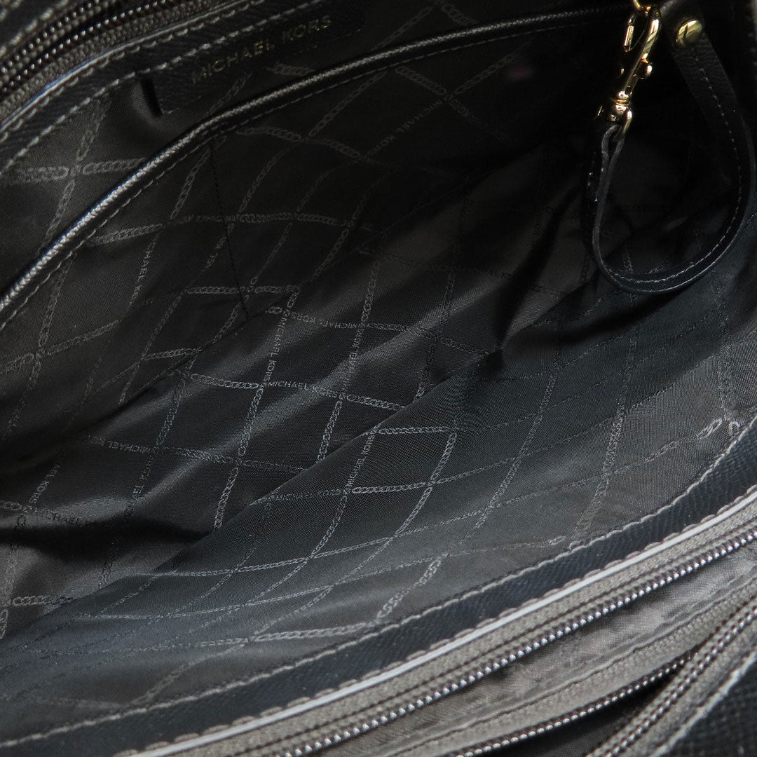 MICHAEL KORS Tote Bag PVC black logo Women Used Authentic