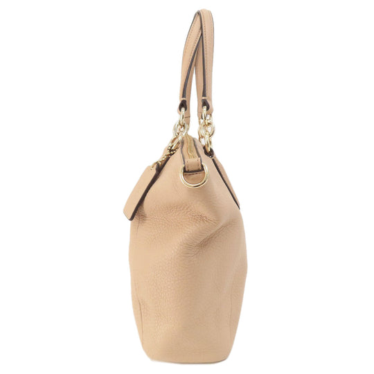 COACH Handbag F36675 leather beige 2WAY Women Used Authentic