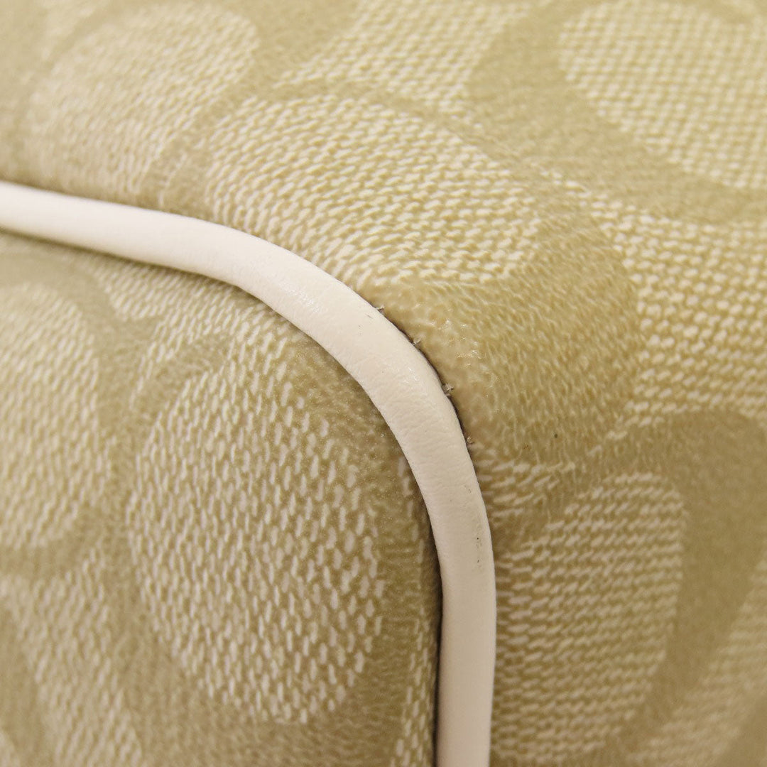 COACH Handbag PVC beige Signature 2WAY Women Used Authentic