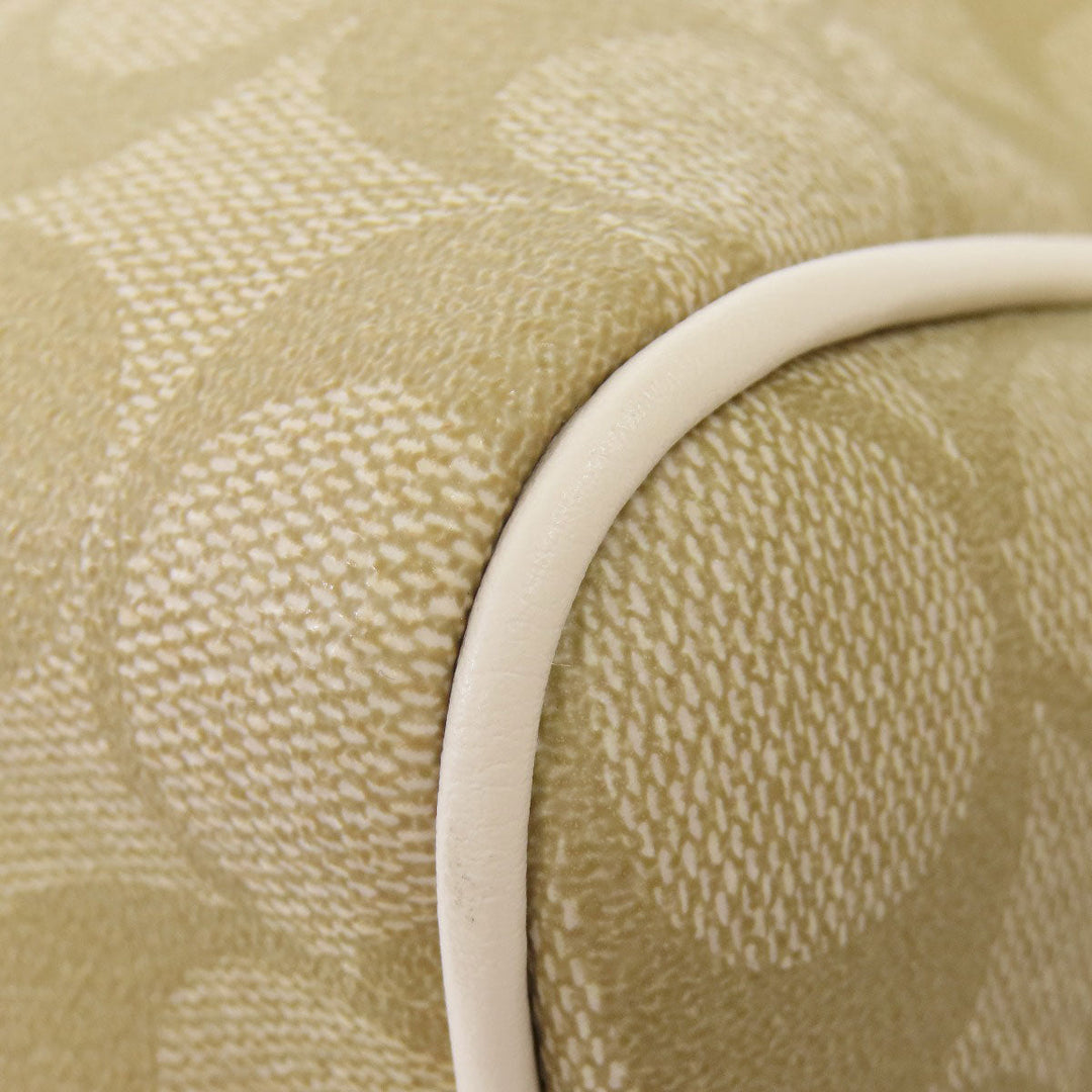 COACH Handbag PVC beige Signature 2WAY Women Used Authentic