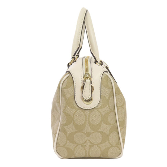 COACH Handbag PVC beige Signature 2WAY Women Used Authentic