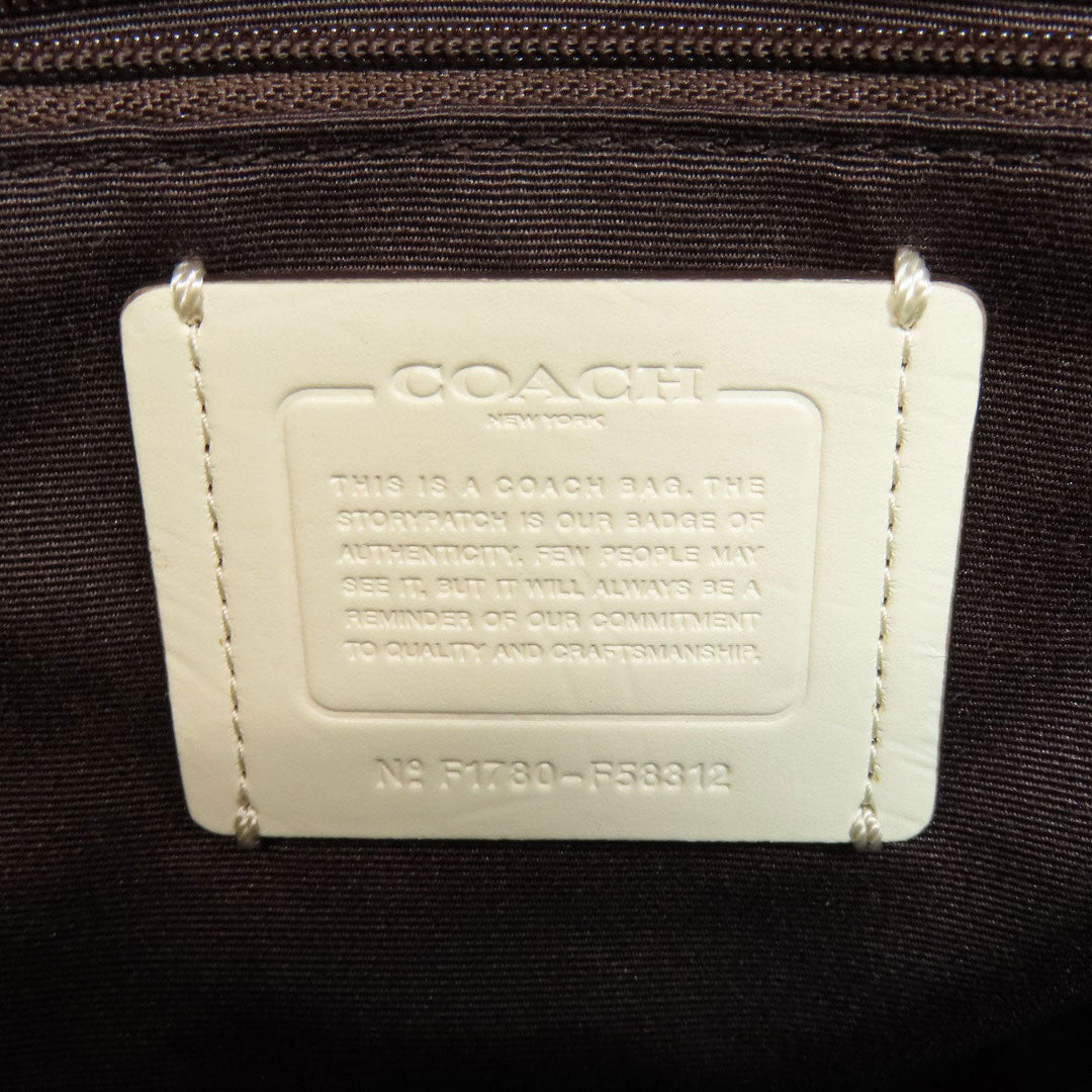 COACH Handbag PVC beige Signature 2WAY Women Used Authentic